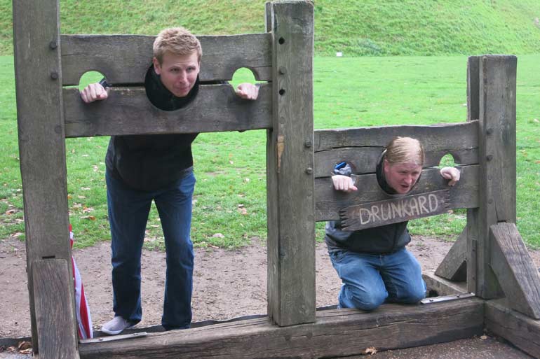 Gareth and Ben in the Stocks