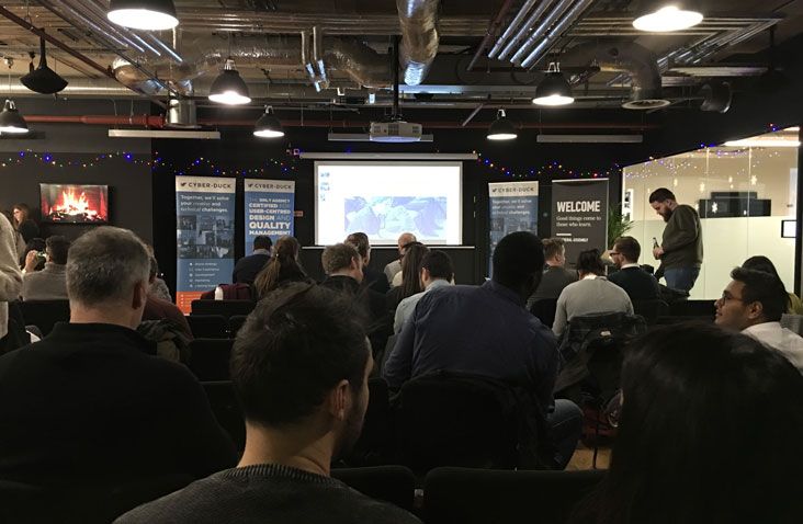 Crowd waiting for a speaker to talk at the Digital Pond Event.