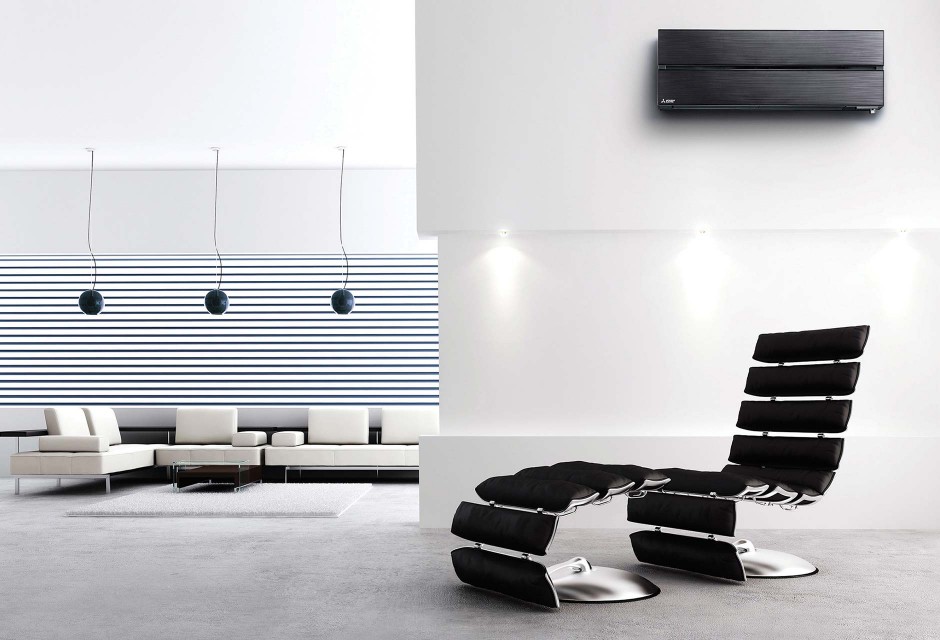 Mitsubishi Electric air conditioning unit in a modern room