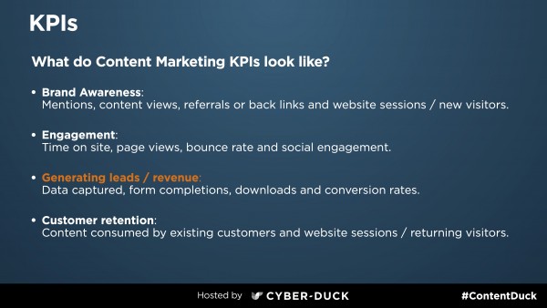 content marketing kpis strategy