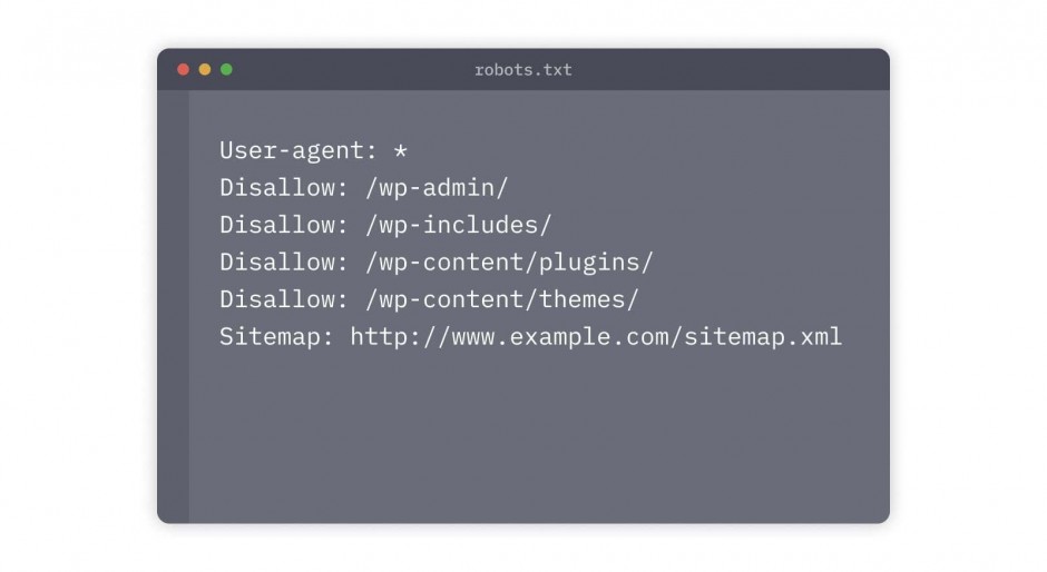 Screenshot of a sample robots.txt file