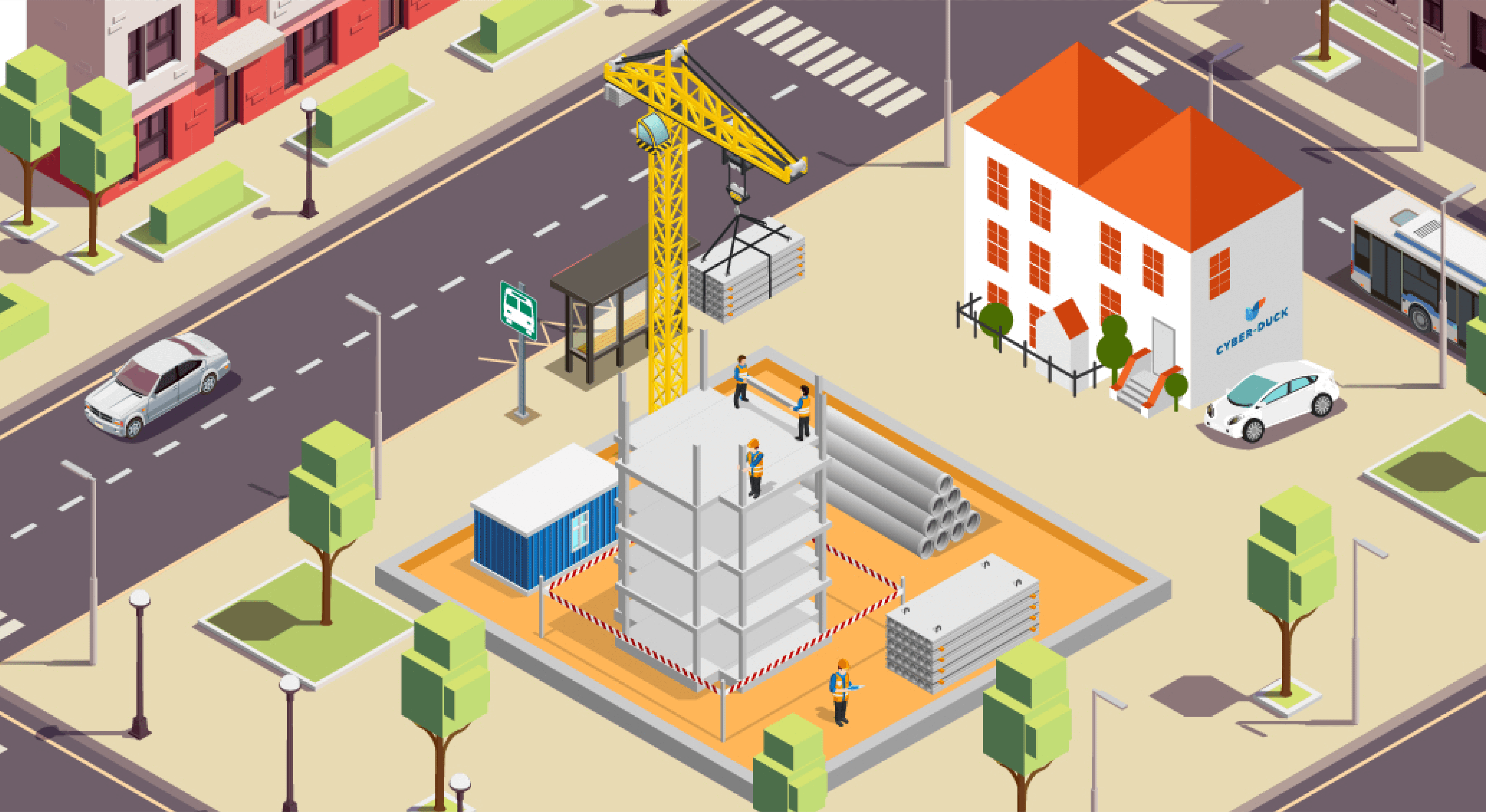 illustration of building site
