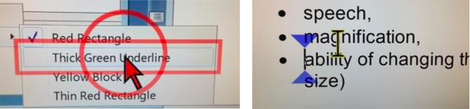 cursor and focus example for accessibility