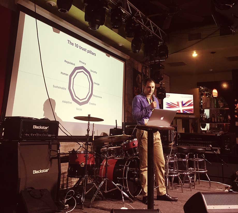 Danny Bluestone delivering his talk at SXSW 2019