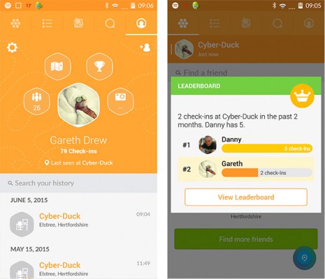 Example of check-in on Swarm