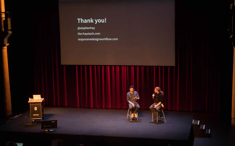 Stephen Hay in the Q&A session after his talk