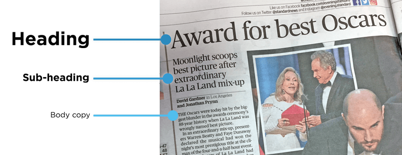 Evening Standard - Typography Hierarchy
