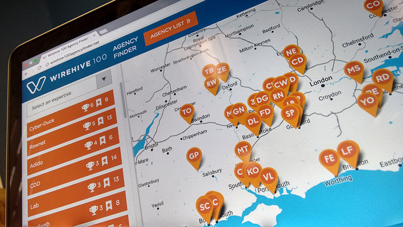 Wirehive 100 Agency Finder Map