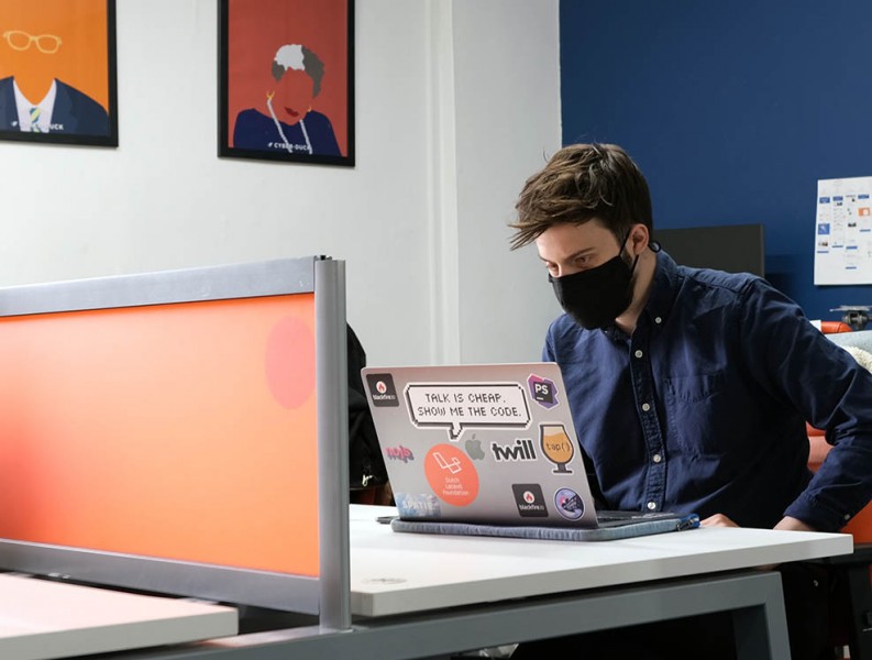 Our resident Digital Campaign Lead, Daniel Walpole working in the Cyber-Duck office