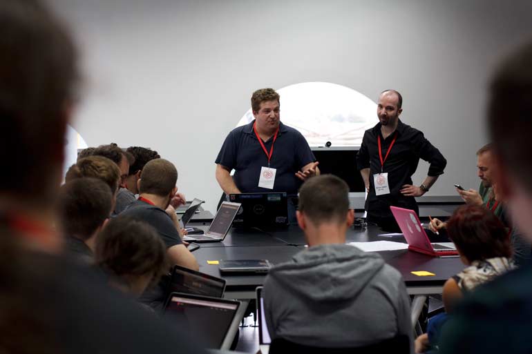 Alex and Ben at MozFest