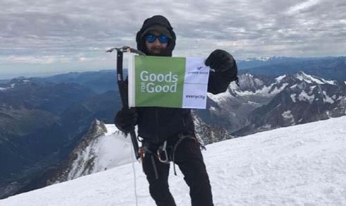 Project management director Benjamin at the summit of Mont Blanc.