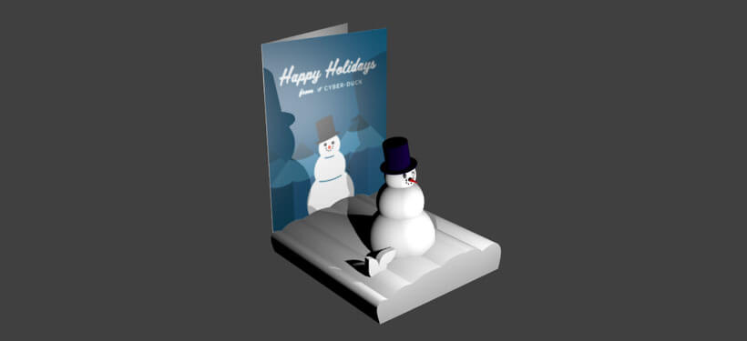 Augmented Reality Christmas card render