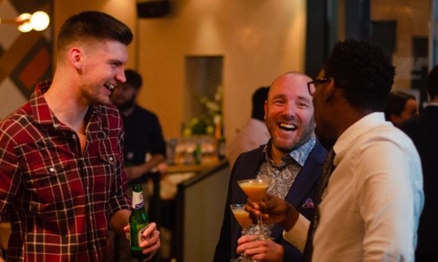 Social meeting with clients in a pub
